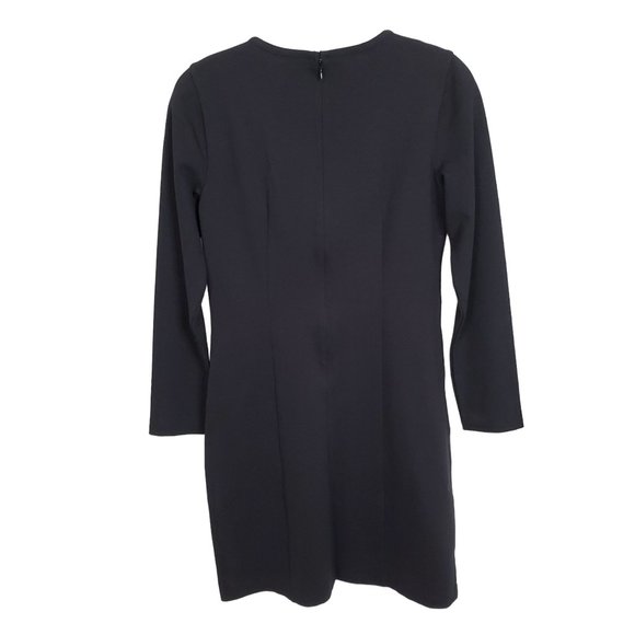 J Crew NWT Size 4 Dress Ponte Knit Shaped Fit Long Sleeve Round Neck Black - Picture 2 of 10